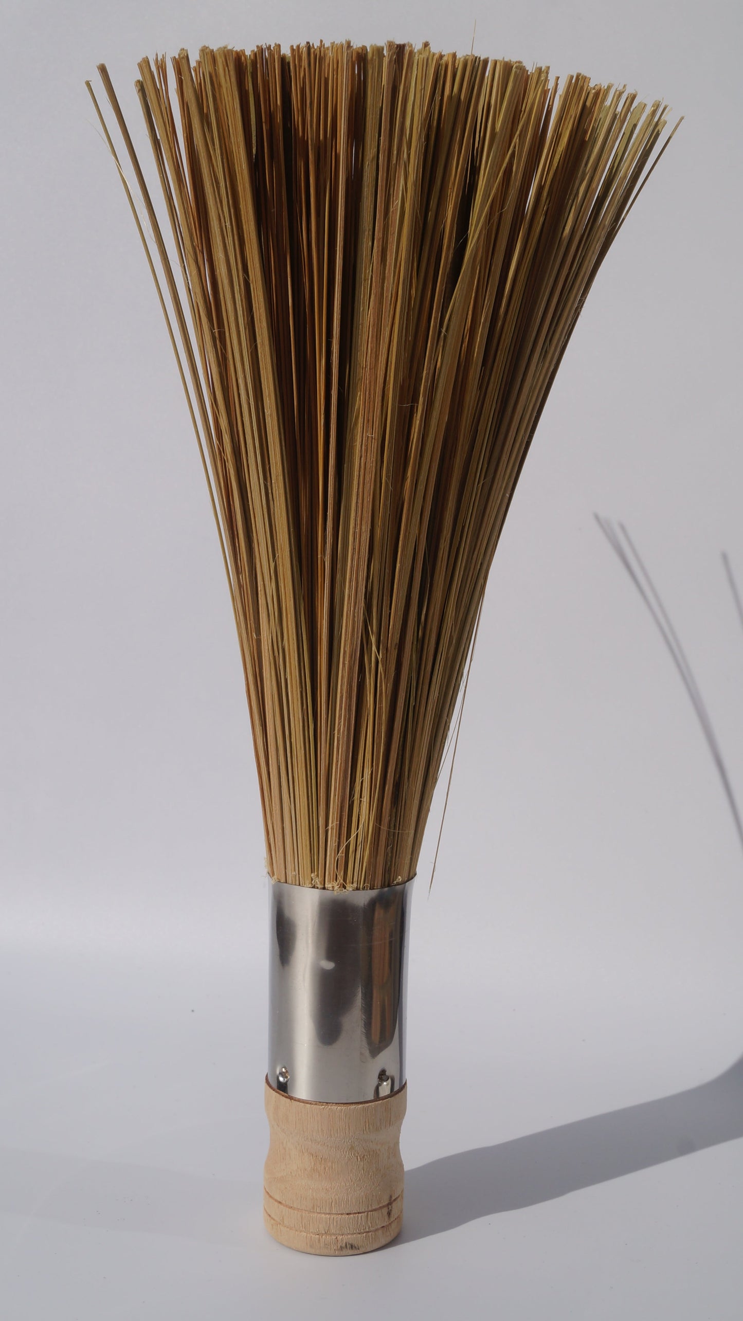 30cm Natural Bamboo Brush - metal & wood handle