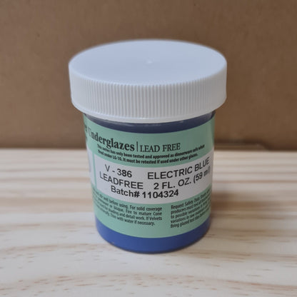 Amaco Velvet Brush-On Underglaze: Electric Blue 59ml